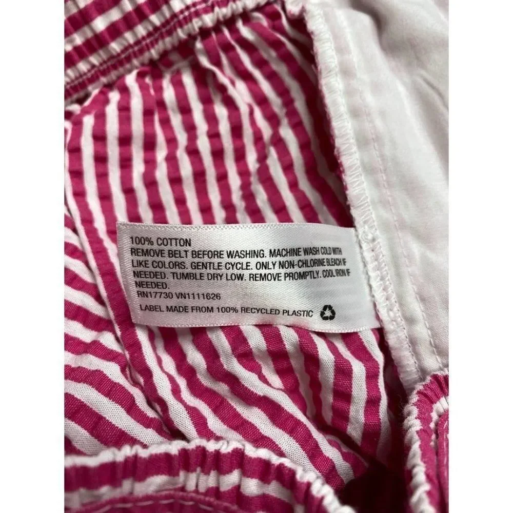 Striped High-Waist Pink Women’s Shorts